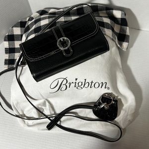 Like new Brighton black crossbody purse with change purse and dust bag